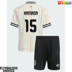 Japonsko Daichi Kamada #15 Dětské Venkovní dres komplet MS 2026 Krátký Rukáv (+ trenýrky)